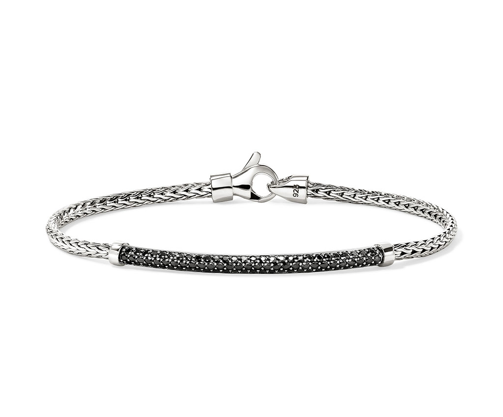 JH Essential Silver Bracelet with Black Sapphire